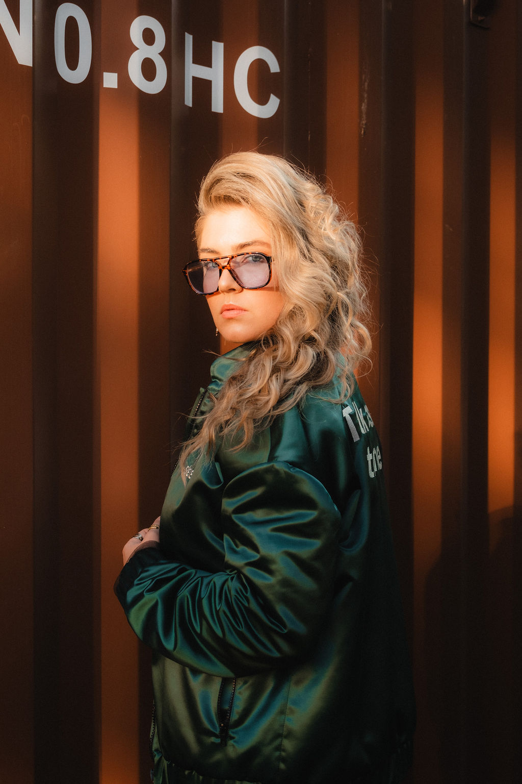 Green Oversized Bomber Jacket SEB
